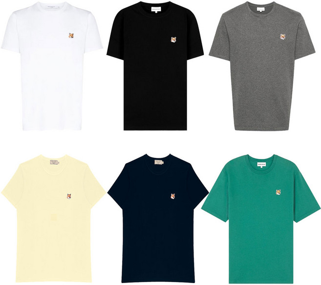 메종키츠네 폭스헤드 패치 레귤러 라운드 반팔 티셔츠