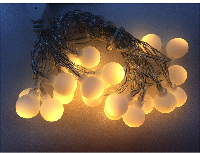 大林電子 暖白小球燈 USB供電 聖誕燈飾 A0911WW, 1個