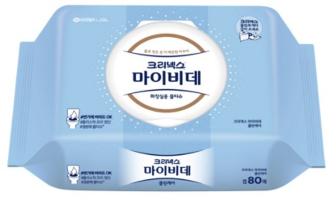 마이비데 화장실용 물티슈 캡형, 80개입, 1개