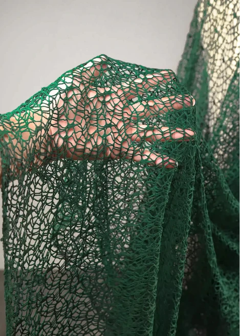 1야드 녹색 꽃잎 프린트 티슈 라미 원단 맞춤형 수제 DIY 드레스 및 의류용 원단, 01 1야드, 01 녹색