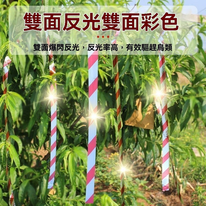 雙面反光驅鳥彩帶 果園農田防鳥神器, 10個, 升級驅鳥綵帶【加厚款】2.5公分雙面爆閃：長400公尺【10卷】扯不斷