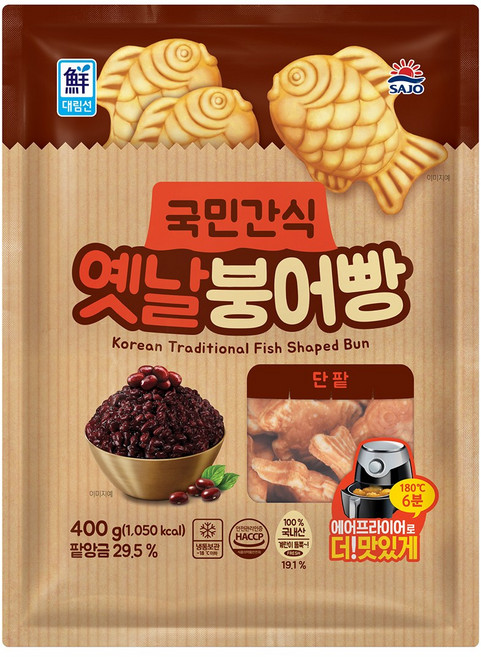 사조 대림 미니 붕어빵 400g/ 단팥붕어빵 냉동, 400g, 5개