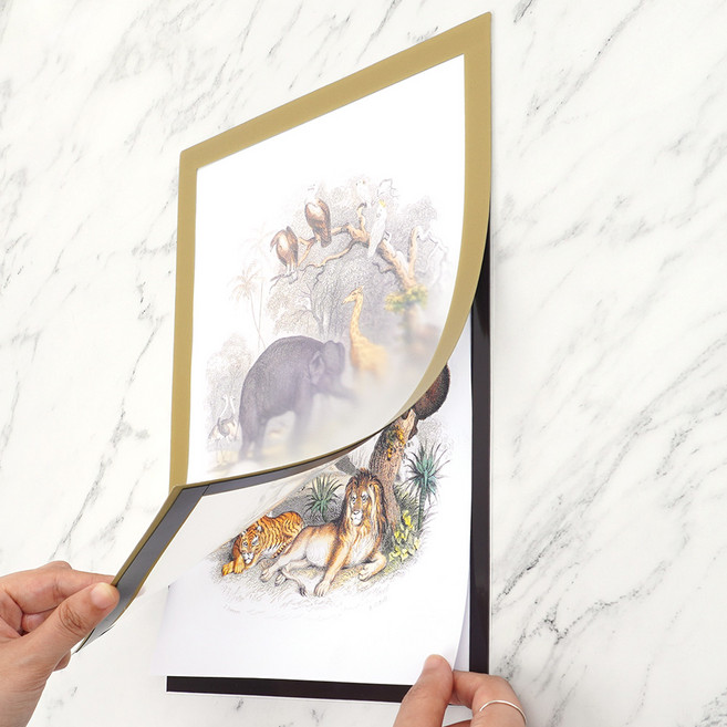 액자분전함 현관액자 DIY캔버스프린트 파일액자 부착식액자 열쇠고리 스티커액자 화상액자 고급형액자 꾸미기액자 포토액자 감성인테리어소품 졸업장상장 A4 자석식 A6 A5 부착식 액자, A4 - 금색