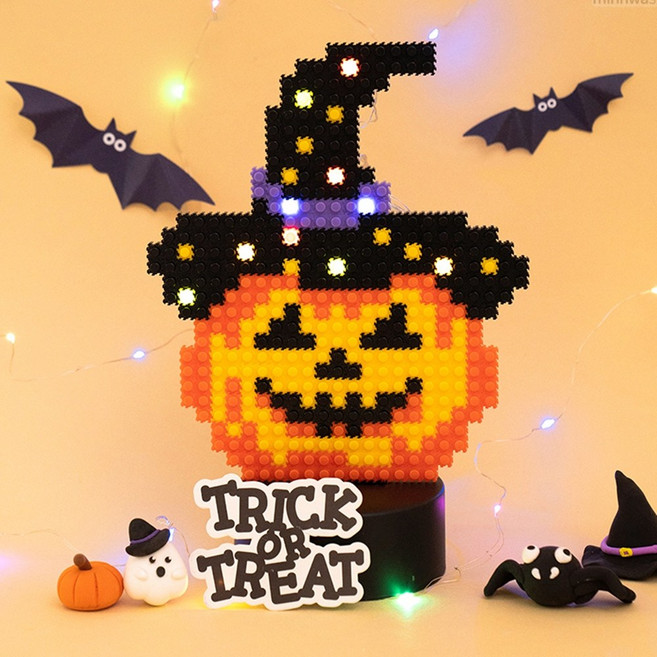 민화샵 디폼블럭 LED 호박마녀 할로윈 소품 꾸미기 만들기 장식하기