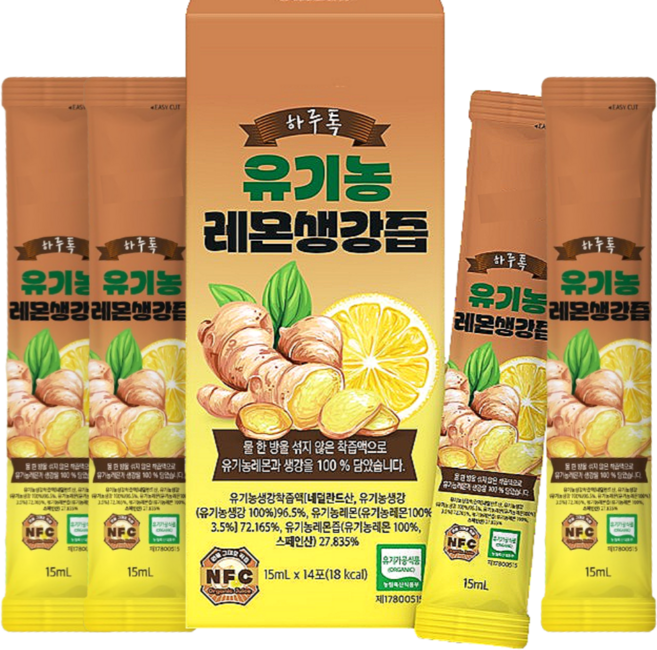 원물 그대로 레몬생강즙 식약청인정, 12개, 210ml