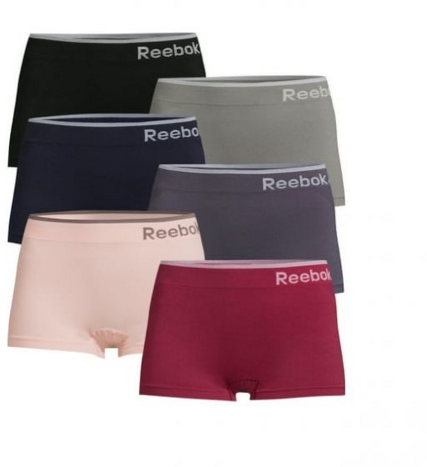 리복 여성용 심리스 보이 쇼츠 그레이 세트 6팩 (6 가지 색상)