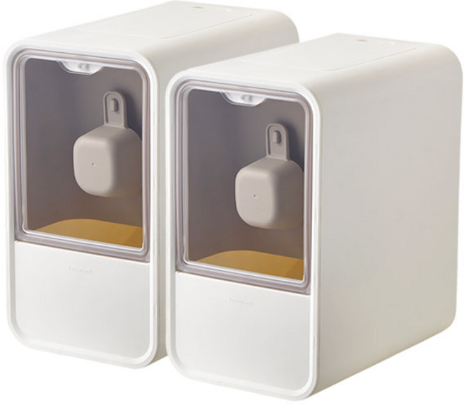 락앤락 큐브 쌀통 잡곡통 + 가쯔용기 세트, 2개, 11kg 12L 베이지