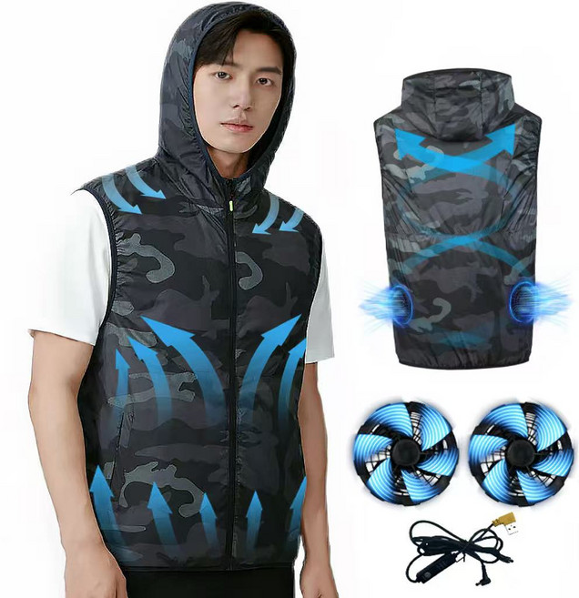 후드 에어컨 조끼 선풍기 아이스 냉풍 작업복 선풍기 조끼 남녀공용