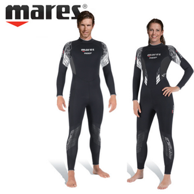 [마레스] 스킨 스쿠버 다이빙 웻 슈트 리프 원피스 3mm, 상세 설명 참조