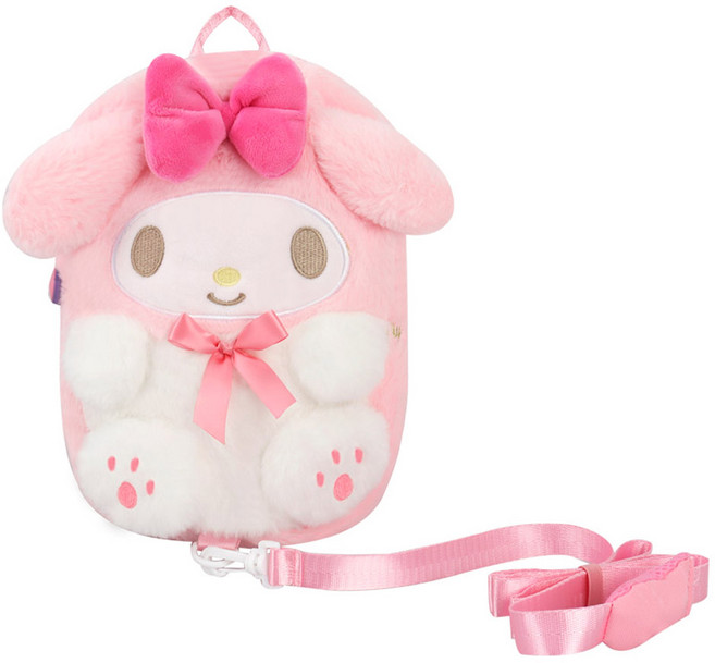 산리오 마이멜로디 폼폼 미아방지 가방 스트랩 미아방지끈 미아방지 배낭 백팩 외출 나들이 유아 아동 여아, 1개, 핑크