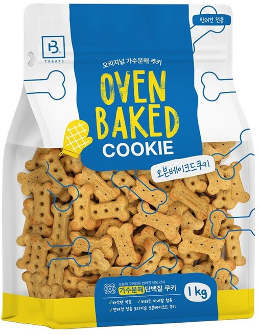 브리더랩 강아지 오븐 베이크드 쿠키, 1개, 1kg, 닭고기맛