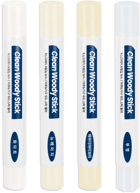 철물팩토리 우드필러 퍼티 흠집 마루바닥보수 메꿈제 4종, 1개, 화이트+뉴베이지+파우더아이보리+투명
