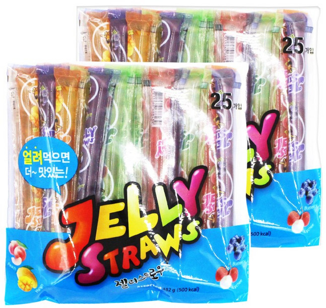 젤리스트로우 25개입X2봉 얼려먹는젤리 쥬시스트로우, 482g, 2개