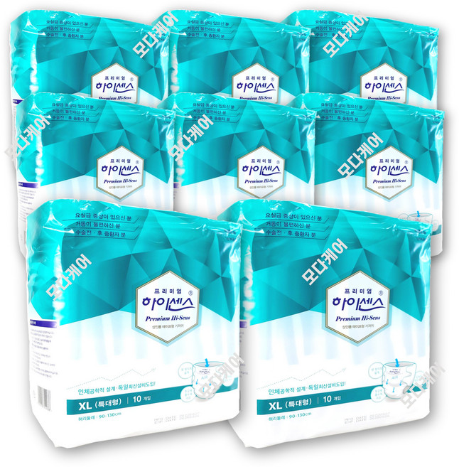 하이센스 고급형 와이드매직 테이프형 특대형XL 80매한박스, 특대형, 10개입, 8개