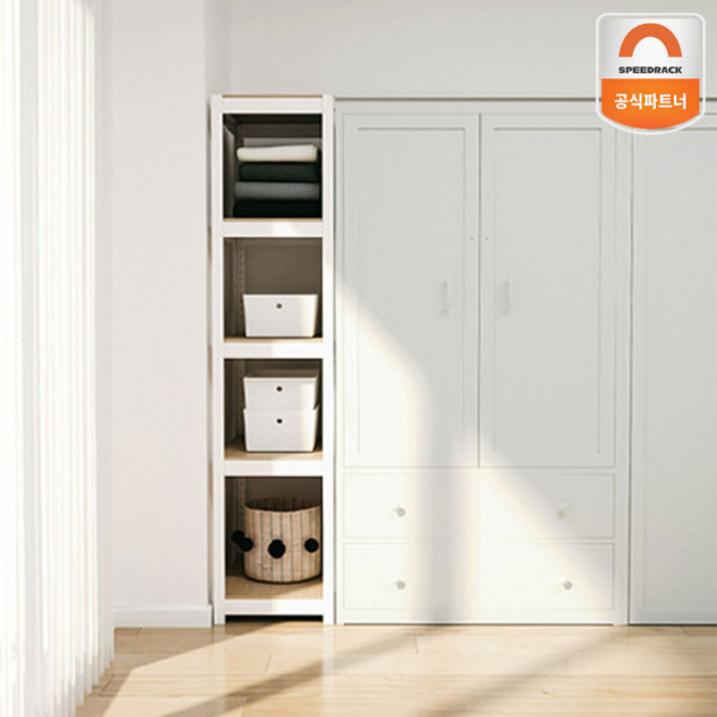 홈던트하우스 틈새 철제 선반 5단, 홈던트하우스 선반 400x300x1800 5단 화이트