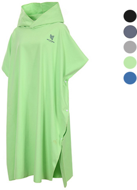 막심 극세사 후드 비치타올 대형 판초타월, 네온그린, 1개