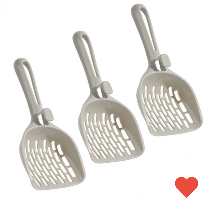 고양이배변용품 고양이 모래삽 3p 세트 걸이형 촘촘, 1개