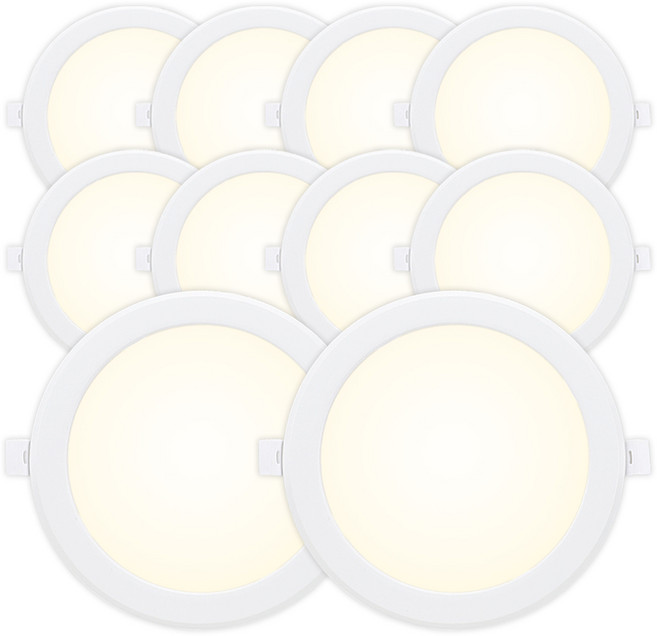 라인조명 LED 에코 6인치 다운라이트 (벌레유입방지/방습), 주백색(아이보리빛) 20W, 10개