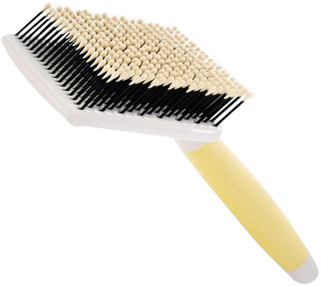 강아지 안아픈 소프트 브러쉬 슬리커 죽은털 제거 아기강아지 빗, 1개, 옐로우