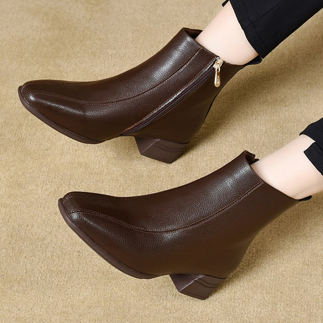 여성 구두 소가죽 앵클부츠 추동 앵클부츠 미들 워커 220