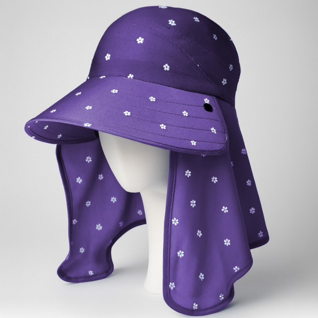 여성용 여름 냉감 자외선차단 농사모자 얼굴커버 탈부착 통기성 작업모자 텃밭모자 조절가능