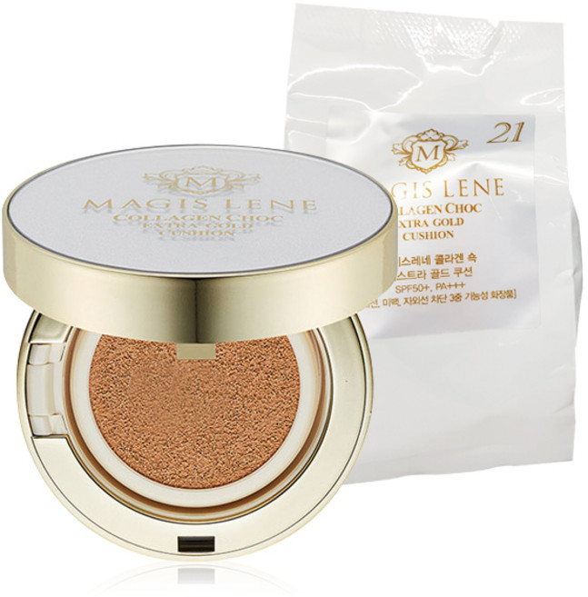 마지스레네 콜라겐 쇽 엑스트라 골드 쿠션 SPF50+ PA+++, 21호, 1개