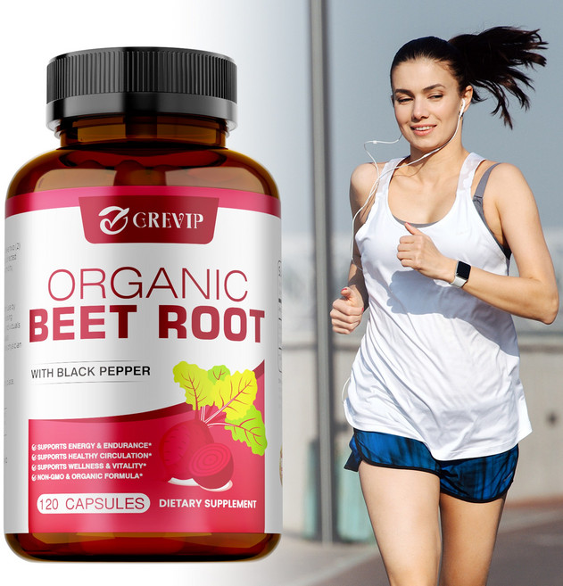 유기농 비트 뿌리 분말 정제 - 비트의 효능으로 에너지 증진 후추 함유로 흡수율 향상 비유전자변형(Non-GMO) 남녀 공용, 3개, 120정