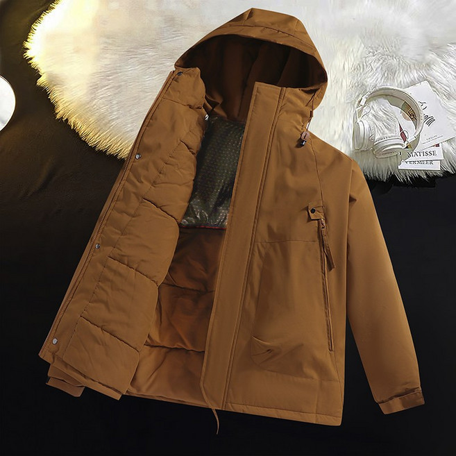 加絨加厚防風防水運動外套登山服 - 短款羽絨服