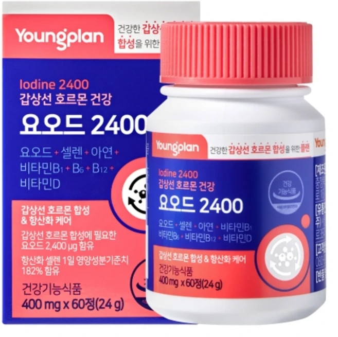 영진약품 영플랜 갑상선 호르몬건강 요오드 2400 60정176242, 60회분, 1개 - 쿠팡