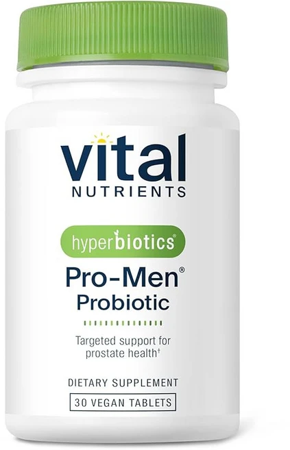 하이퍼바이오틱스 바이탈 뉴트리션 프로 남성 프로바이오틱스 | 남성용 고급 전립선 소화 균형 및 장 을 위한 임상 연구* 텐 유제품 대두 프리 정제 30정, 30 Count (Pack of 1), 1개 - 쿠팡