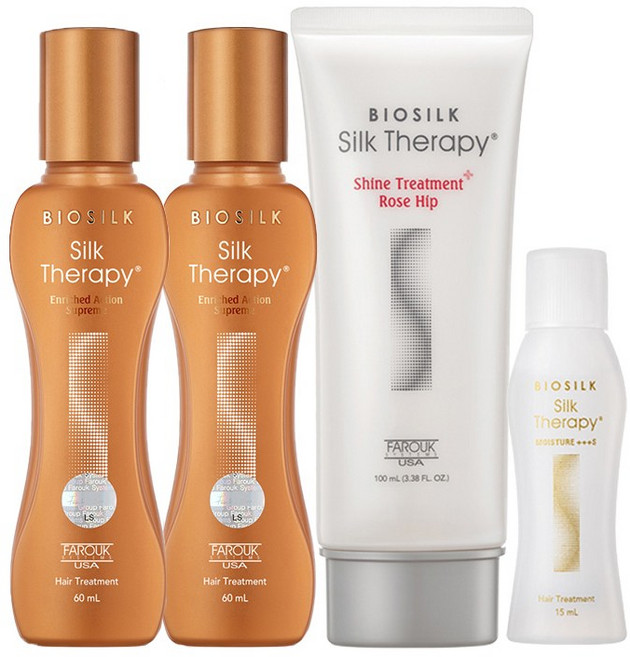 실크테라피 인리치드 액션 수프림 헤어에센스 60ml x 2개 + 모이스쳐 에센스 15ml + 샤인 트리트먼트 플러스 로즈힙 100ml, 1개