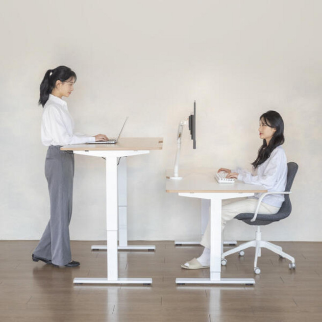 아트박스/카멜마운트 핏쳐 E1 PLUS 전동식 모션 데스크 커스터마이징 1400, 1400mm, 화이트, 블랙