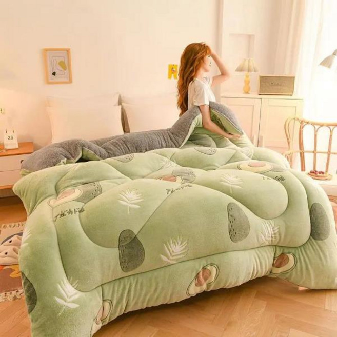 두꺼운 양털 프린트 담요 양면 벨벳 따뜻한 이불 싱글 기숙사 편안한 침구 이불 가을 및 겨울, 04 Style 03