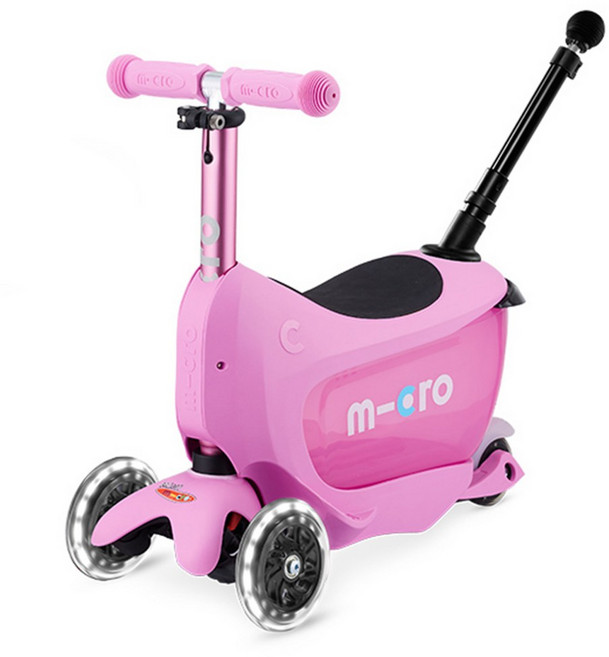 마이크로킥보드 아동용 미니 투고 디럭스 플러스 LED 킥보드, Pink, 1개