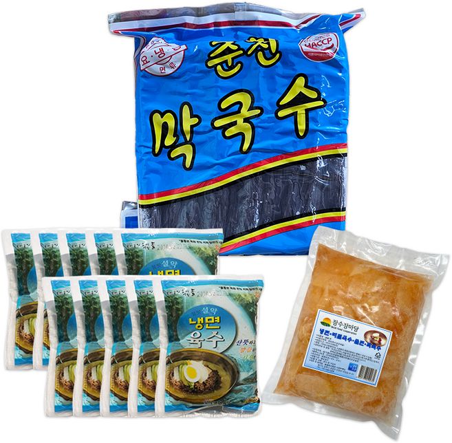 맛있는 참맛 설악육수 막국수 세트 / 막국수 1개 + 설악육수 1개 + 냉면무 1개, 6.1kg, 1세트