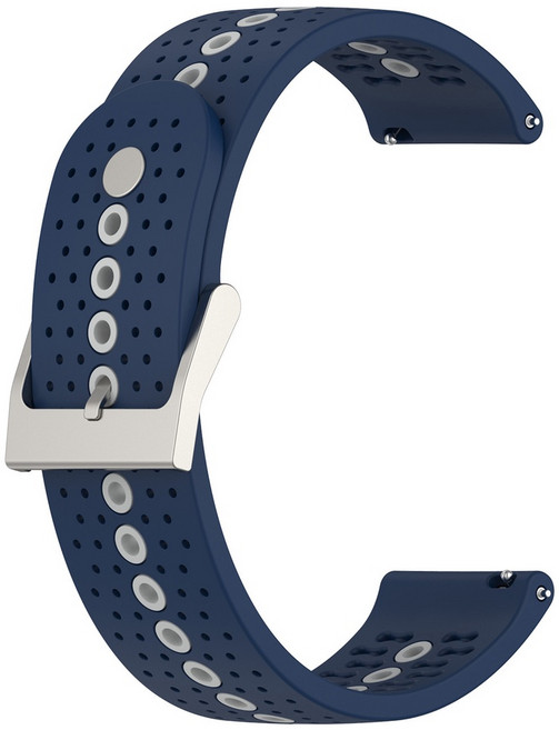 華米 Amazfit GTS 4 運動矽膠錶帶 寬度20mm 雙色透氣腕帶, 午夜藍灰, 1個