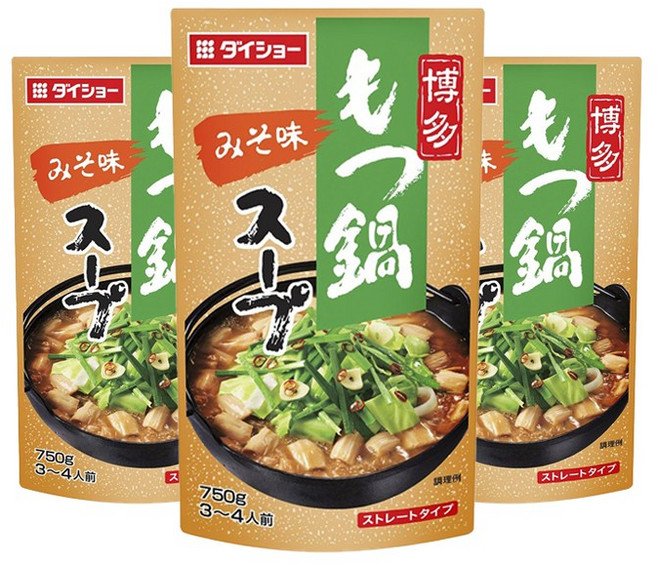 다이쇼 하카타 모쯔나베 스프 미소맛 스트레이트 타입, 3개, 750g