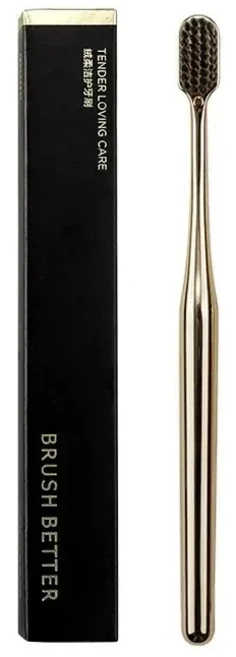 1-5PCS 럭셔리 소프트 칫솔 남성 골드 실버 치과 브러쉬 우아함 부드러운