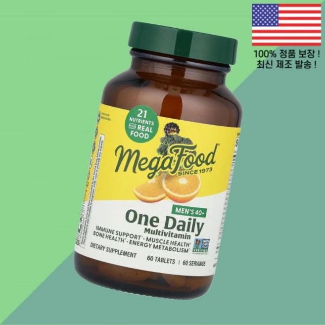 메가푸드 40세 이상 맨즈 남성 남자용 1일 1회 종합비타민 멀티비타민 60정 MegaFood Men's 40 One Daily Multivitamin 60 Tablets, 메가푸드 40세 이상 맨즈 남성 남자용 1일 1회 종합, 1 - 쿠팡