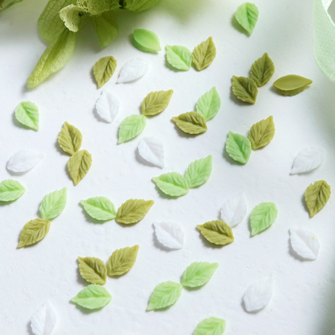 티이엠 봄 네일아트 꽃파츠 리본 진주 파츠, 1개, 풀잎