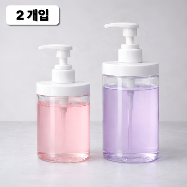 라피레인 주방세제 샴푸 린스 디스펜서 세제통 펌핑용기 공병 디스펜서, 1세트, 화이트