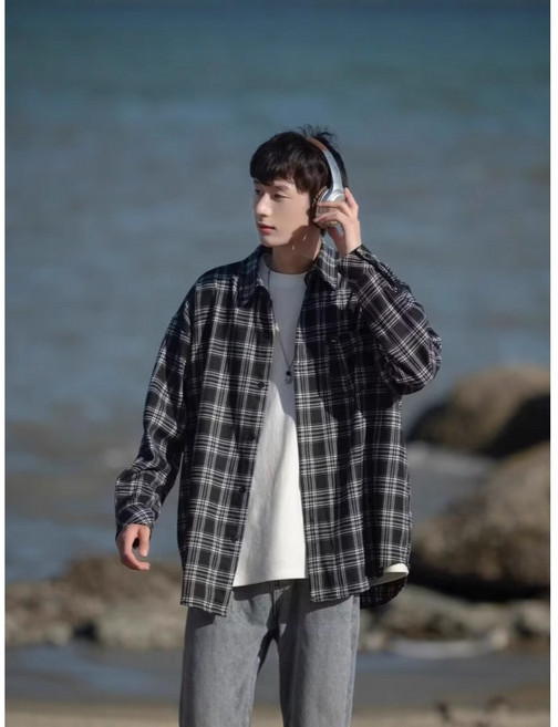 스타일닥터 남성 긴팔 체크 셔츠 남방 봄가을 빈티지 셔츠 코트