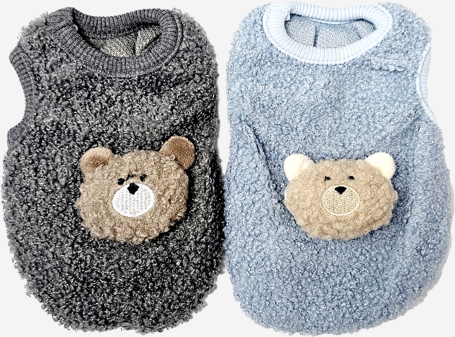 뽀글이 곰돌이 친구들 애견의류 강아지옷, 1개, 소라곰돌이