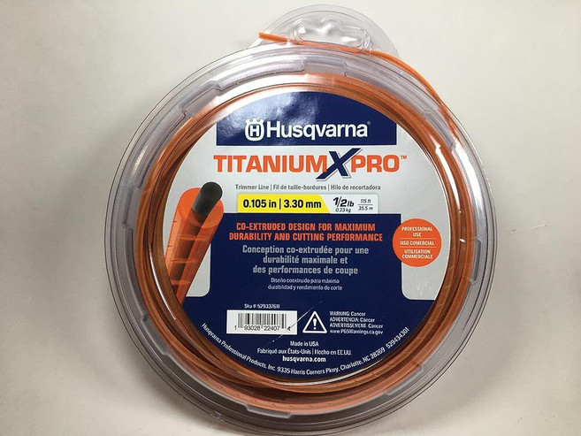 Husqvarna 529337611 티타늄 XPro 라운드 트리머 라인 3.8m(115피트) 0.9kg(1/2파운드) 스풀 0.266.7cm(0.105인치), Husqvarna 529337611 티타늄 XPro 라