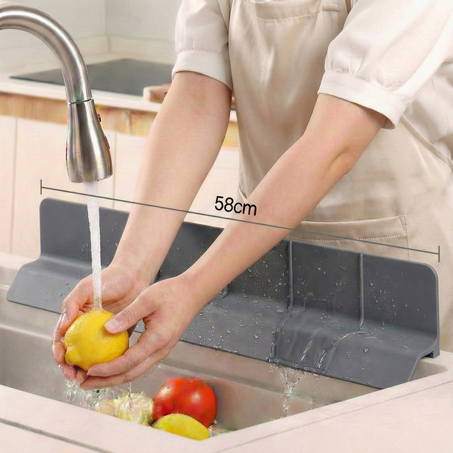 에스위두 물튀김 방지 처마 싱크대 물막이 높이 9cm M, 1개, 딥그레이