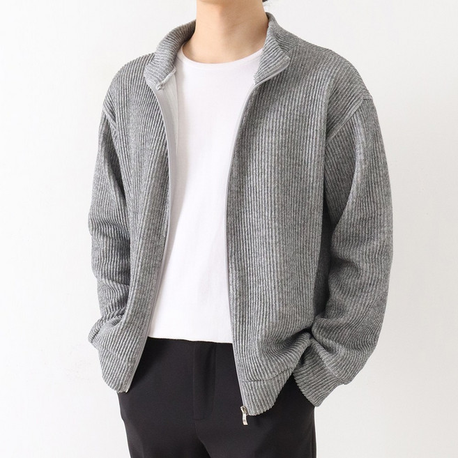당일발송 로컨 골지 차이나 니트 집업 가디건 빅사이즈 ZZBCD022