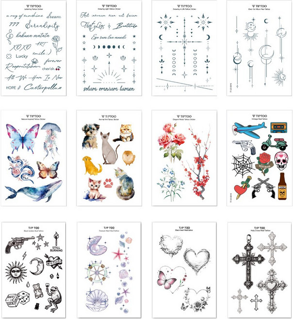 [SUNRISE MALL] 인스타에서 이미 핫한 팁투타투 타투 스티커 프리미엄 tiptoo tattoo 물없이 10초완성 건식타투 지속력대박 샤워해도 안지워져요 문신 헤나, 1개, 프리미엄 TT-25-0001