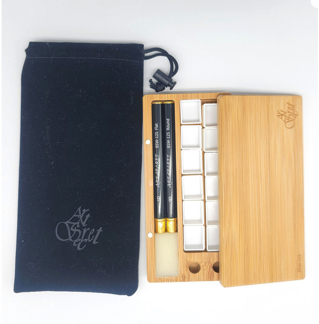 아트시크릿 대나무 파레트 수채화 세트 / BSW-12S-1