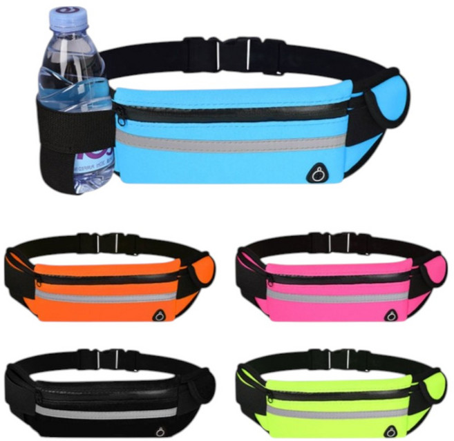 초경량 반사판 런닝 등산 마라톤 스포츠 힙색 웨이스트백 여행용 러닝벨트 허리가방, 스카이, 상세페이지 참조, 1개