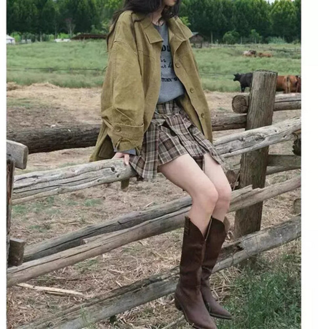 여자트렌치코트 트렌치코트 하프코트 강황 칼라 상의 ible1